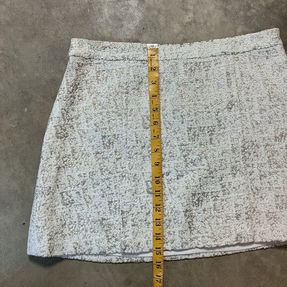 Rachael Zoe Skirt Womens 6 Silver Gold Cream Mini Lined Side Zip F17S43 - Picture 4 of 10